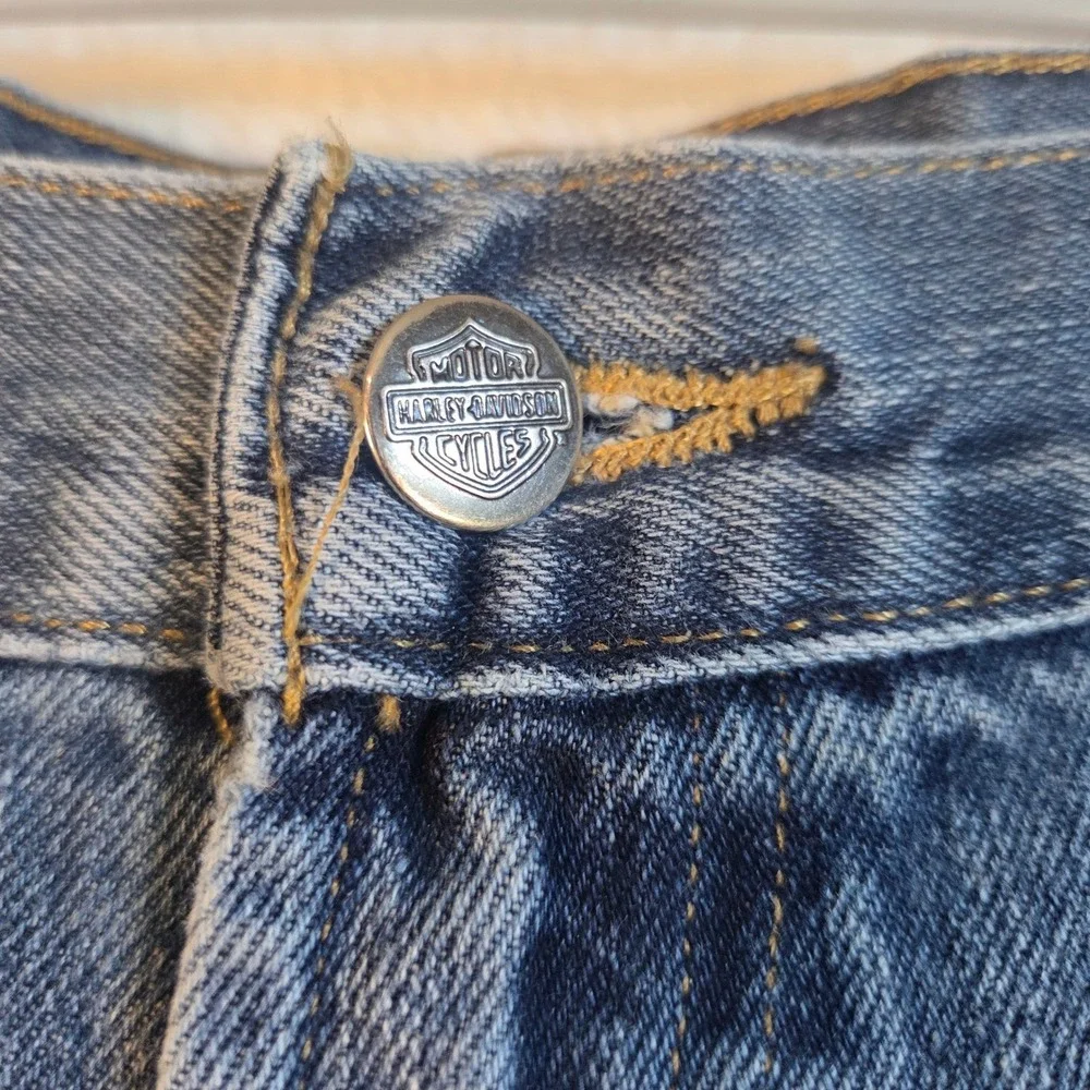 Harley Davidson Mens Jeans Blue Denim Size 42x32 Genuine MotorClothes Bootcut